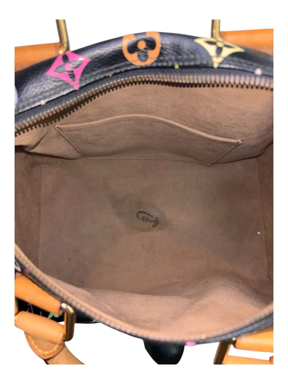 Louis Vuitton Black Monogram Multicolor Speedy 30 SLock Handbag Takashi Murakami